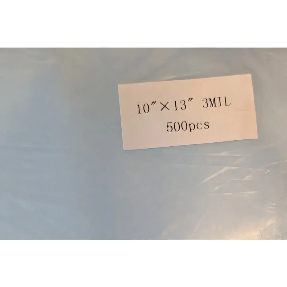 500 Pack 10x13 Commercial Food Storage Bags 3 MIL Heavy Duty Clear Poly